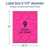 imageAvery Printable Round Scalloped Labels Sure Feed Technology 212quot Diameter Neon Magenta Labels PrinttoTheEdge LaserInkjet Printable 180 Total Great for Mailing Seals and Candles90 labels