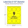 imageAvery Printable Round Scalloped Labels Sure Feed Technology 212quot Diameter Neon Yellow Labels PrinttoTheEdge LaserInkjet Printable 90 Total Great for Mailing Seals and Candles180 labels