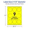 imageAvery Printable Round Scalloped Labels Sure Feed Technology 212quot Diameter Neon Yellow Labels PrinttoTheEdge LaserInkjet Printable 90 Total Great for Mailing Seals and Candles720 labels
