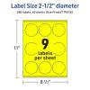 imageAvery Printable Round Scalloped Labels Sure Feed Technology 212quot Diameter Neon Yellow Labels PrinttoTheEdge LaserInkjet Printable 90 Total Great for Mailing Seals and Candles360 labels