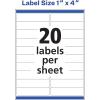 imageAvery Rectangle Labels Sure Feed Technology 1quot x 4quot 200 Glossy White Labels 36451100 labels