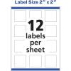 imageAvery Square Labels Sure Feed Technology 2quot x 2quot 120 Glossy White Labels 364761 200 labels