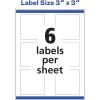 imageAvery Square Labels Sure Feed Technology 3quot x 3quot 30 Glossy White Labels 3648060 labels