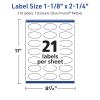 imageAvery TrueBlock Matte White Oval Labels Sure Feed Technology 118quot x 214quot 210 Matte White Labels PrinttoTheEdge LaserInkjet Printable Great for Packaging and Product Merchandising210 labels