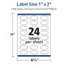 imageAvery TrueBlock Matte White Oval Labels Sure Feed Technology 1quot x 2quot 240 Matte White Labels PrinttoTheEdge LaserInkjet Printable Great for Packaging and Product Merchandising1 200 labels