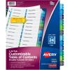 imageAvery Double Column 24 Tab Dividers for 3 Ring Binders Customizable Table of Contents Multicolor Tabs 1 Set 11321Dividers