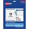 imageAvery Durable Waterproof Oval Labels with Sure Feed 15quot x 25quot 180 TearResistant Labels for Laser and PigmentBased Inkjet Printers180 labels