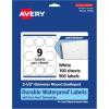 imageAvery Durable Waterproof Round Scalloped Labels Sure Feed Technology 25quot Diameter 450 Total Oil and TearResistant Waterproof Labels PrinttoTheEdge LaserPigmentBased Inkjet Printable900 labels