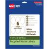 imageAvery EcoFriendly Matte White Recycled Oval Labels 425quot x 25quot Matte White Labels Permanent Adhesive LaserInkjet Printable 60 Total600 labels