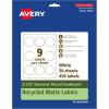 imageAvery EcoFriendly Matte White Recycled Round Scalloped Labels 25quot Diameter PrinttoTheEdge Matte White Labels Permanent Adhesive LaserInkjet Printable 90 Total450 labels