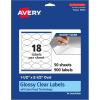 imageAvery Glossy Clear Oval Labels Sure Feed Technology 15quot x 25quot 180 Glossy Clear Labels LaserInkjet Printable900 labels