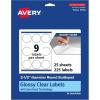 imageAvery Glossy Clear Round Scalloped Labels Sure Feed Technology 25quot Diameter 225 Glossy Clear Labels PrinttoTheEdge LaserInkjet Printable225 labels