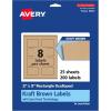 imageAvery Kraft Brown Rectangle Scalloped Labels Sure Feed Technology 2quot x 3quot 120 Kraft Brown Labels PrinttoTheEdge LaserInkjet Printable200 labels