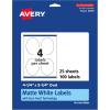 imageAvery Matte White Oval Labels Sure Feed Technology 425quot x 325quot 100 Matte White Printable Labels100 Labels