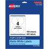 imageAvery Matte White Oval Labels Sure Feed Technology 425quot x 325quot 100 Matte White Printable Labels400 Labels
