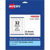 imageAvery Matte White Rectangle Labels Sure Feed Technology 1quot x 15quot 800 Matte White Printable Labels800 Labels