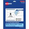 imageAvery Matte White Removable Rectangle Scalloped Labels Sure Feed Technology PrinttoTheEdge 2quot x 3quot 120 Removable Labels LaserInkjet Printable800 labels