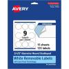 imageAvery Matte White Removable Round Scalloped Labels Sure Feed Technology PrinttoTheEdge 25quot Diameter 135 Removable Labels LaserInkjet Printable135 labels