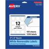 imageAvery Matte White Removable Square Labels Sure Feed Technology PrinttoTheEdge 2quot x 2quot 180 Removable Labels LaserInkjet Printable1 200 labels
