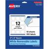 imageAvery Matte White Removable Square Labels Sure Feed Technology PrinttoTheEdge 2quot x 2quot 180 Removable Labels LaserInkjet Printable600 labels