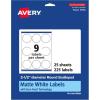 imageAvery Matte White Round Scalloped Labels Sure Feed Technology 25quot Diameter 225 Matte White Printable Labels225 Labels