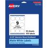 imageAvery Matte White Round Scalloped Labels Sure Feed Technology 25quot Diameter 225 Matte White Printable Labels450 Labels