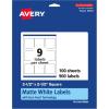 imageAvery Matte White Square Labels Sure Feed Technology 25quot x 25quot 225 Matte White Printable Labels900 Labels