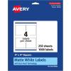 imageAvery Matte White Square Labels Sure Feed Technology 4quot x 4quot 100 Matte White Printable Labels1 000 Labels