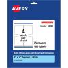imageAvery Matte White Square Labels Sure Feed Technology 4quot x 4quot 100 Matte White Printable Labels100 Labels