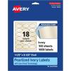 imageAvery Pearlized Ivory Oval Labels Sure Feed Technology 15quot x 25quot 180 Pearlized Ivory Labels LaserInkjet Printable1 800 labels