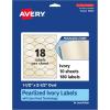 imageAvery Pearlized Ivory Oval Labels Sure Feed Technology 15quot x 25quot 180 Pearlized Ivory Labels LaserInkjet Printable180 labels