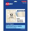 imageAvery Pearlized Ivory Square Labels Sure Feed Technology PrinttoTheEdge 2quot x 2quot 120 Pearlized Ivory Labels LaserInkjet Printable1 200 labels