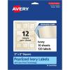 imageAvery Pearlized Ivory Square Labels Sure Feed Technology PrinttoTheEdge 2quot x 2quot 120 Pearlized Ivory Labels LaserInkjet Printable120 labels