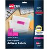 imageAvery Printable Address Labels with Sure Feed 1quot x 258quot Assorted Neon Magenta Green and Yellow 450 Blank Mailing Labels for Laser and Inkjet Printers 5979Neon Magenta