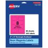 imageAvery Printable Rectangle Scalloped Labels Sure Feed Technology 2quot x 3quot Neon Magenta Labels PrinttoTheEdge LaserInkjet Printable 80 Total Great for Mailing and Candles640 labels