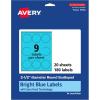 imageAvery Printable Round Scalloped Labels Sure Feed Technology 212quot Diameter Bright Blue Labels PrinttoTheEdge LaserInkjet Printable 90 Total Great for Mailing Seals and Candles180 labels