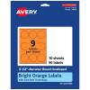 imageAvery Printable Round Scalloped Labels Sure Feed Technology 212quot Diameter Bright Orange Labels PrinttoTheEdge LaserInkjet Printable 90 Total Great for Mailing Seals and Candles90 labels