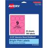 imageAvery Printable Round Scalloped Labels Sure Feed Technology 212quot Diameter Bright Pink Labels PrinttoTheEdge LaserInkjet Printable 90 Total Great for Mailing Seals and Candles180 labels