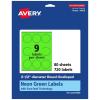 imageAvery Printable Round Scalloped Labels Sure Feed Technology 212quot Diameter Neon Green Labels PrinttoTheEdge LaserInkjet Printable 90 Total Great for Mailing Seals and Candles720 labels