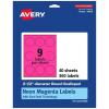 imageAvery Printable Round Scalloped Labels Sure Feed Technology 212quot Diameter Neon Magenta Labels PrinttoTheEdge LaserInkjet Printable 180 Total Great for Mailing Seals and Candles360 labels
