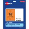 imageAvery Printable Square Labels Sure Feed Technology 1quot x 1quot Bright Orange Labels PrinttoTheEdge LaserInkjet Printable 3840 Total Great for Soaps and QR Codes480 labels