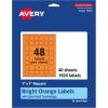 imageAvery Printable Square Labels Sure Feed Technology 1quot x 1quot Bright Orange Labels PrinttoTheEdge LaserInkjet Printable 3840 Total Great for Soaps and QR Codes1 920 labels