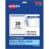 imageAvery Rectangle Labels Sure Feed Technology 1quot x 4quot 200 Glossy White Labels 364512 000 labels
