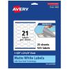 imageAvery TrueBlock Matte White Oval Labels Sure Feed Technology 118quot x 214quot 210 Matte White Labels PrinttoTheEdge LaserInkjet Printable Great for Packaging and Product Merchandising525 labels
