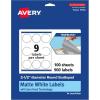 imageAvery TrueBlock Matte White Round Scalloped Labels Sure Feed Technology 25quot Diameter 90 Matte White Labels PrintToTheEdge LaserInkjet Printable Great for Packaging and Product Merchandising900 labels