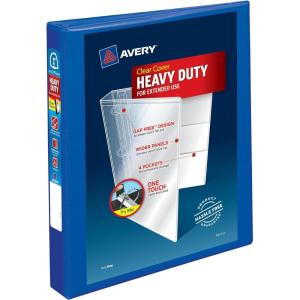 imageAvery HeavyDuty View 3 Ring Binder 3quot One Touch EZD Rings 1 Pacific Blue Binder 79811Pacific Blue