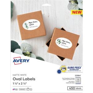 imageAvery Printable Blank Oval Labels 2quot x 313quot Matte White 200 Customizable Labels 2257015 x 25