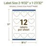 imageAvery Dissolvable Heart Labels Sure Feed Technology 2932quot x 12732quot Matte White PrinttoTheEdge LaserInkjet Printable 300 Labels Total60 labels