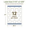 imageAvery Dissolvable Star Labels Sure Feed Technology 214quot x 238quot Matte White PrinttoTheEdge LaserInkjet Printable 300 Labels Total300 labels
