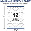 imageAvery Durable Waterproof Heart Labels Sure Feed Technology 2932quot x 12732quot 120 Total Oil and TearResistant Waterproof Labels PrinttoTheEdge LaserPigmentBased Inkjet Printable600 labels